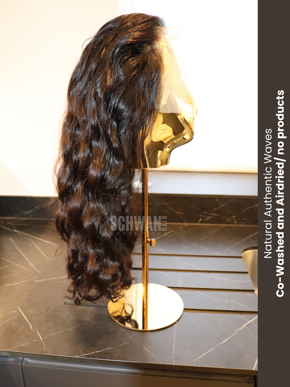 13x6 Raw Indian Wavy Swiss Lace Frontal Wig (20") side