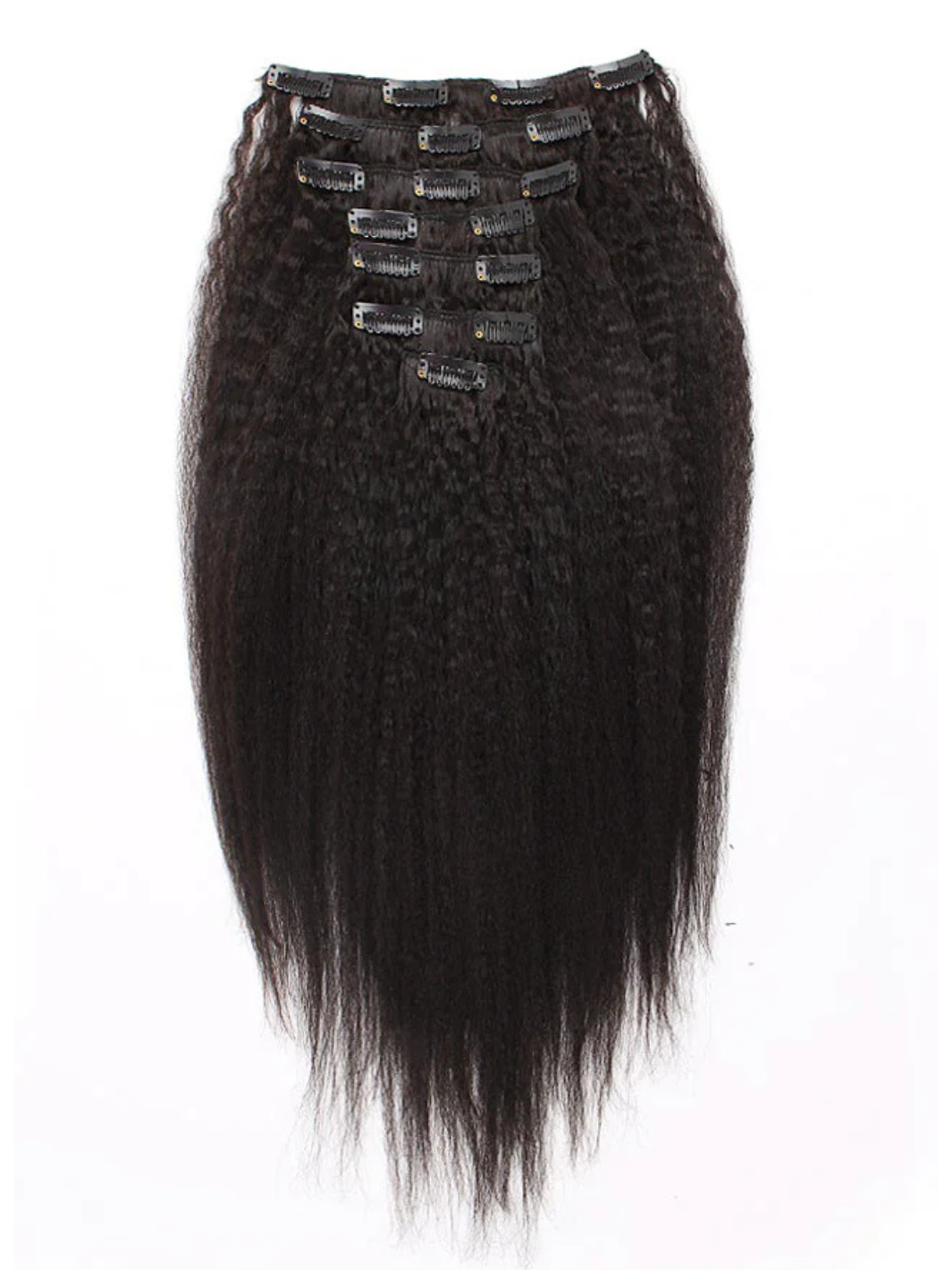 Raw Indian Kinky Straight Clip-In Extensions – 150g