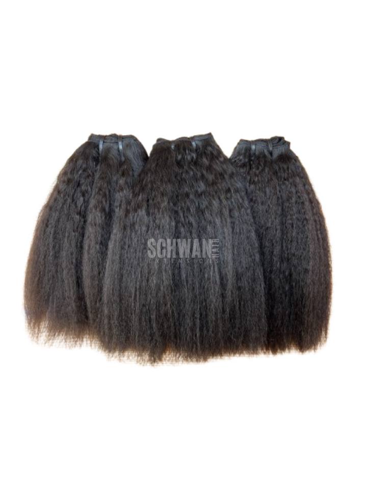 Raw Indian Kinky Straight Hair Wefts