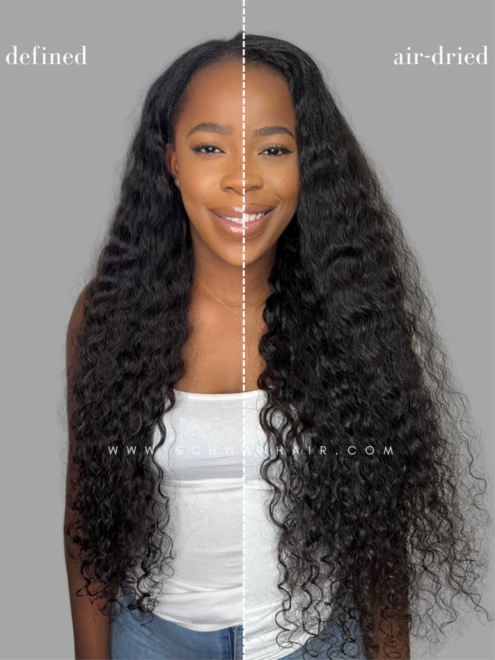Raw Burmese Curly Extensions on model