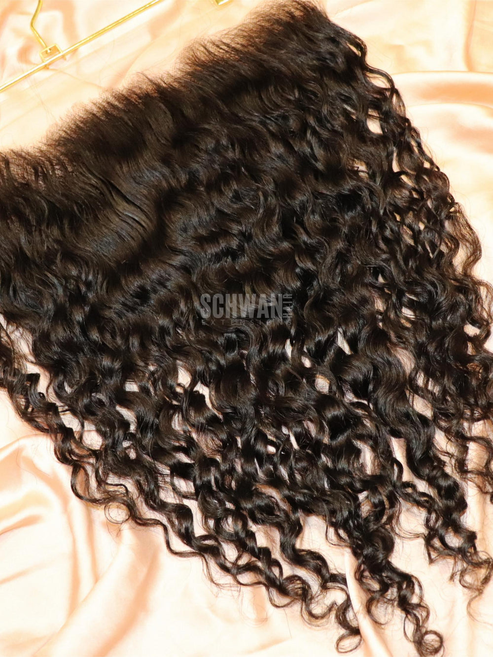Raw Burmese Curly Frontal with background