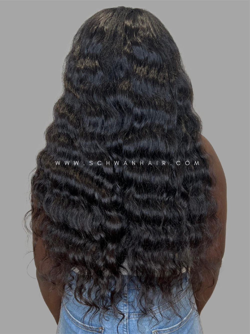 Raw Indian Wavy Hair Extensions From the Back