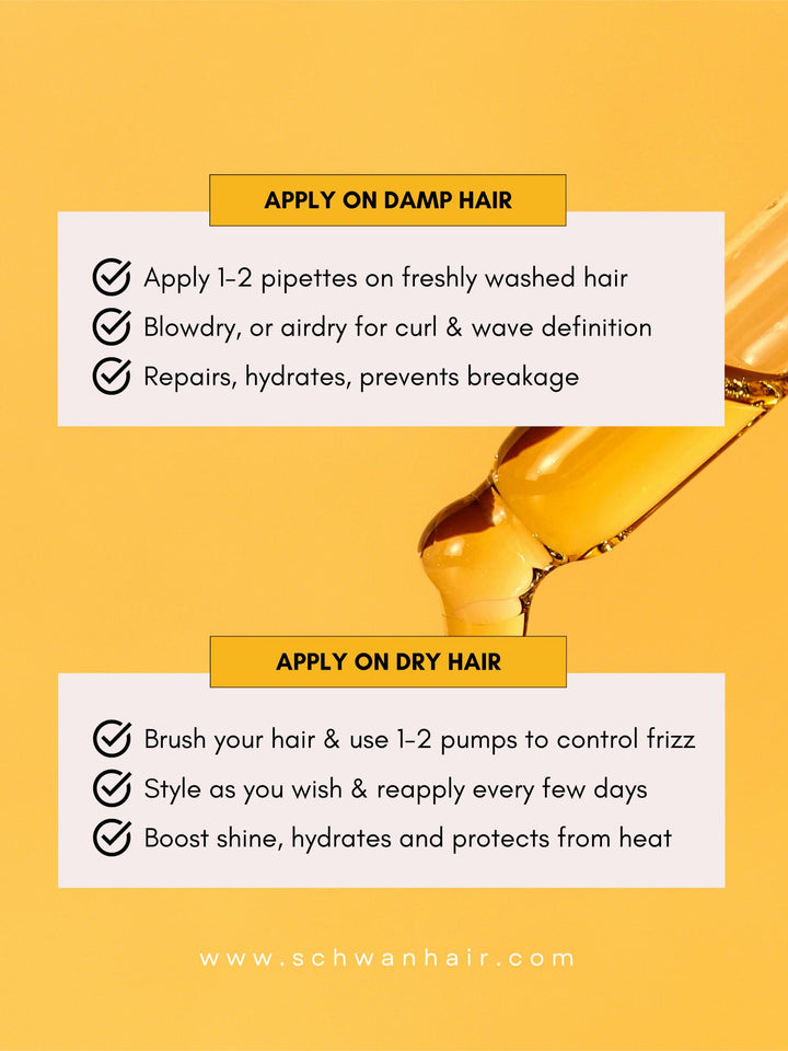 Noir Hair Serum by Schwan Hair Application